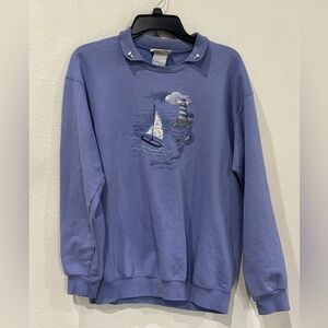 Northern Reflections Purple Nautical Crewneck Sweater